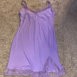Purple lace topped dress.